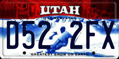 UT license plate D522FX