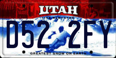 UT license plate D522FY