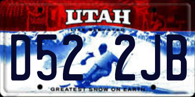 UT license plate D522JB