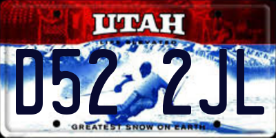 UT license plate D522JL