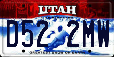 UT license plate D522MW