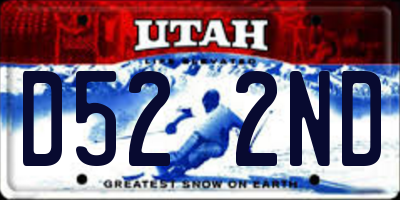 UT license plate D522ND
