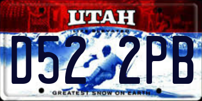 UT license plate D522PB