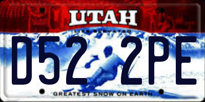 UT license plate D522PE