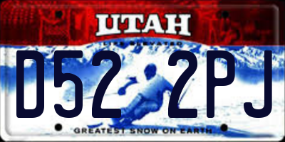 UT license plate D522PJ