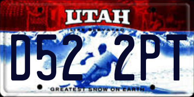 UT license plate D522PT
