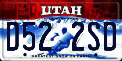 UT license plate D522SD