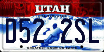 UT license plate D522SL