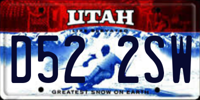 UT license plate D522SW