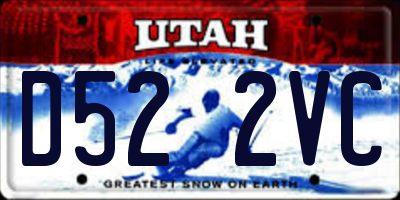UT license plate D522VC