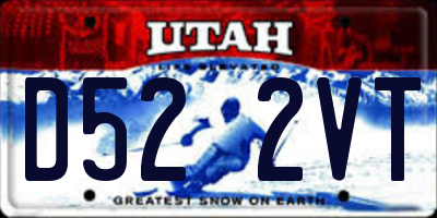 UT license plate D522VT