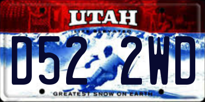 UT license plate D522WD