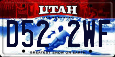 UT license plate D522WF