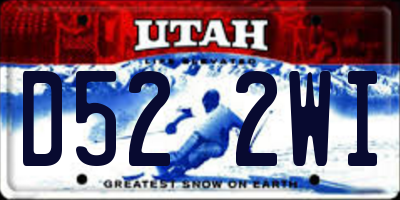 UT license plate D522WI
