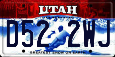 UT license plate D522WJ