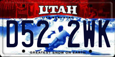 UT license plate D522WK