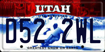 UT license plate D522WL