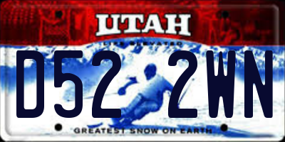 UT license plate D522WN
