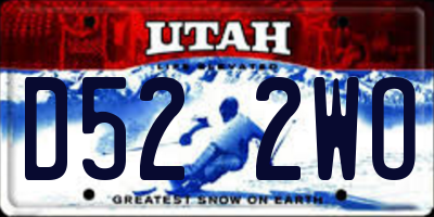 UT license plate D522WO