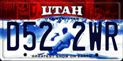 UT license plate D522WR