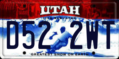UT license plate D522WT