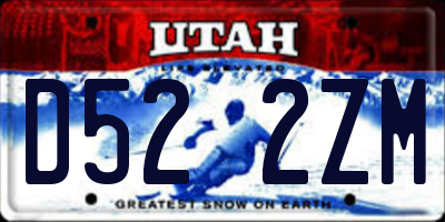 UT license plate D522ZM