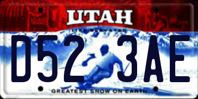 UT license plate D523AE