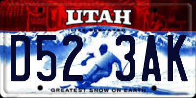 UT license plate D523AK