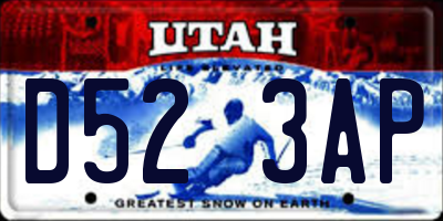 UT license plate D523AP