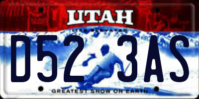 UT license plate D523AS