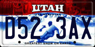 UT license plate D523AX