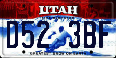 UT license plate D523BF
