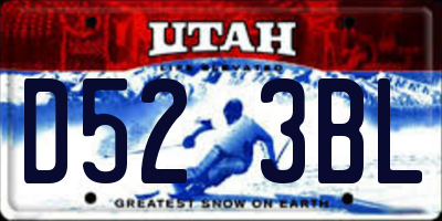 UT license plate D523BL