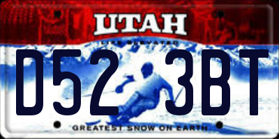 UT license plate D523BT