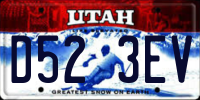 UT license plate D523EV