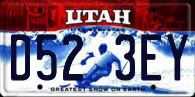 UT license plate D523EY
