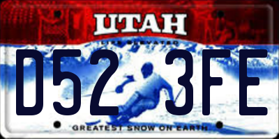 UT license plate D523FE