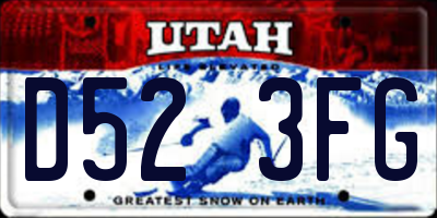 UT license plate D523FG