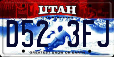 UT license plate D523FJ