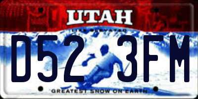UT license plate D523FM