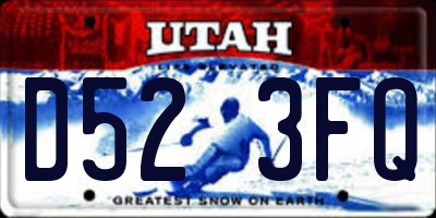 UT license plate D523FQ