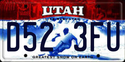 UT license plate D523FU