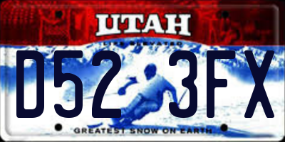 UT license plate D523FX