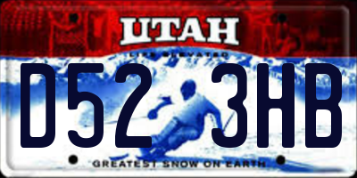 UT license plate D523HB