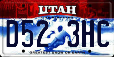 UT license plate D523HC