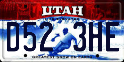UT license plate D523HE