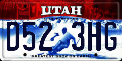 UT license plate D523HG