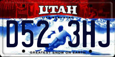 UT license plate D523HJ