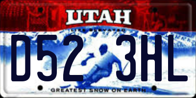 UT license plate D523HL