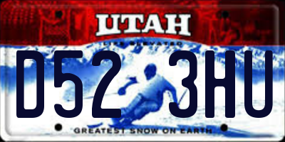 UT license plate D523HU